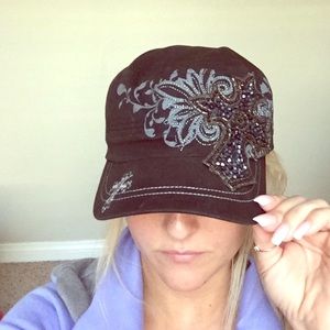 Charming Charlie Bling Cross Hat