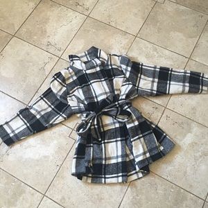 Ava & Viv Black and White Plaid Jacket