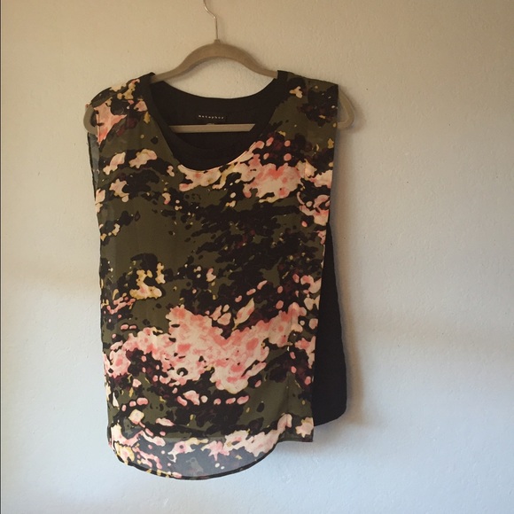 Metaphor black and floral blouse