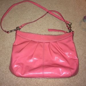 Leather pink coach Crossbody