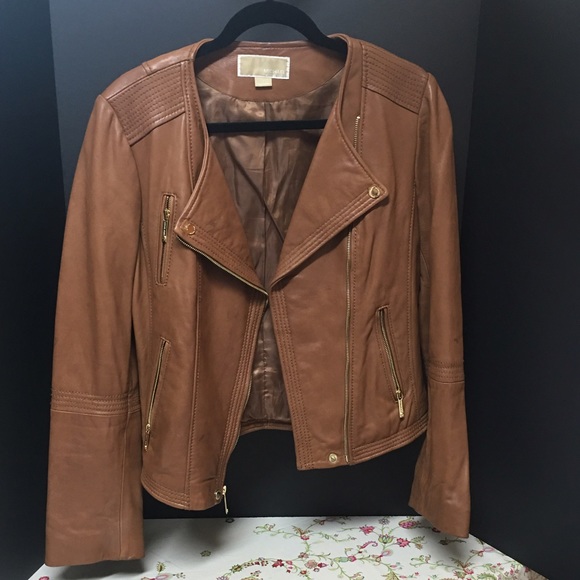 Michael Kors Brown Leather Jacket