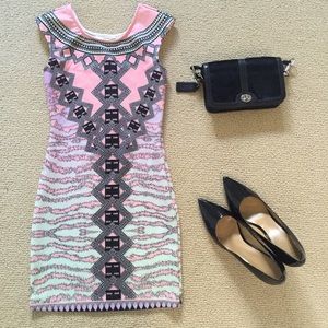 Geometric bodycon dress nastygal