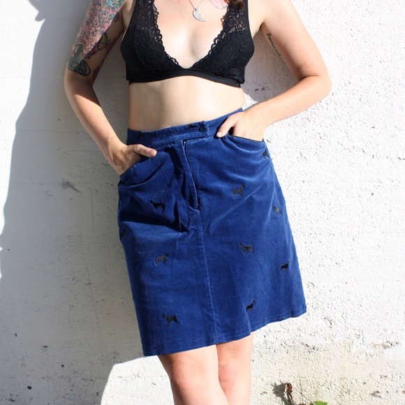 Blue Lilly Pulitzer Corduroy Printed Skirt