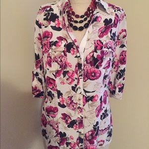 White House Black Market floral blouse
