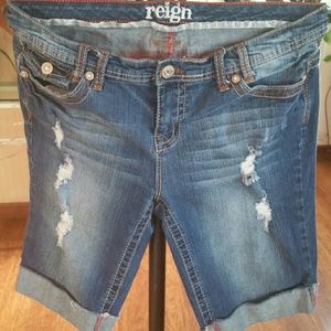 Destroyed style Jean shorts