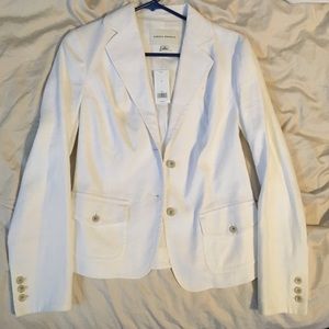 Banana Republic white linen blazer