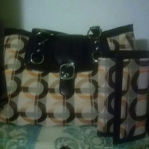 Multi color purse w/matching wallet