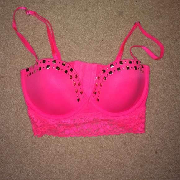 Neon Studded Pink Multi-Way Bra