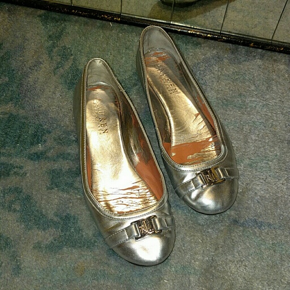 Ralph Lauren Silver Flats
