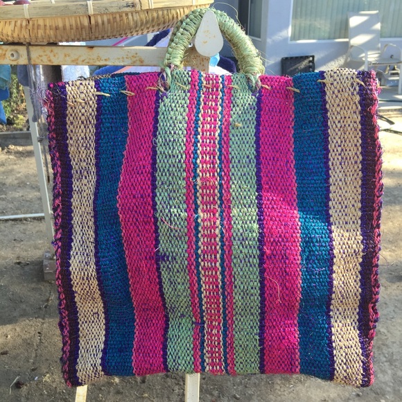 Handwoven Large Colorful Tote Bag