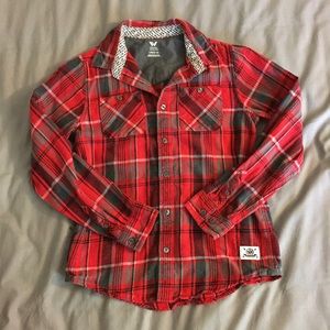 Bright red flannel