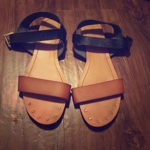 Black and Brown Sandals