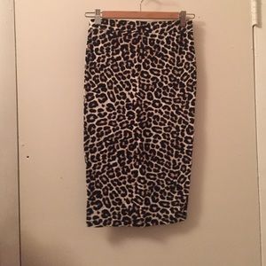 High waisted cheetah skirt