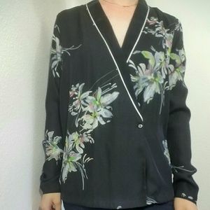 Zara Woman floral wrap blouse