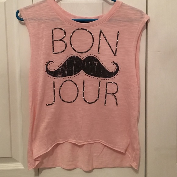 'Bonjour' Graphic Muscle Tank