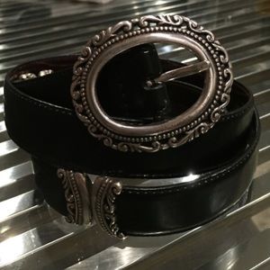 Black leather belt