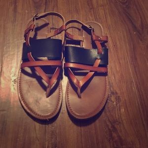 Brown and Black Sandals