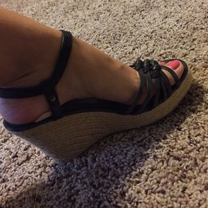 Cute black wedges