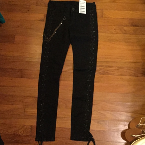 bebe lace up jeans