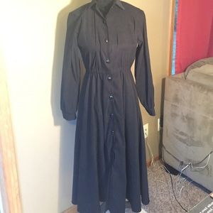 Vintage black button up dress