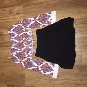 BUNDLE of crop top and black skater skirt