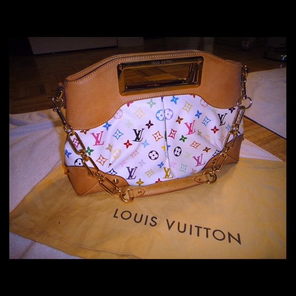 Louis Vuitton White Multicolor Canvas Judy Bag