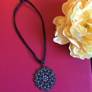 Blue Rosette necklace