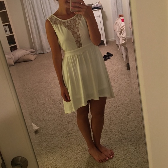 Lace overlay white dress