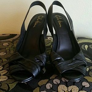 Soft leather sling backs