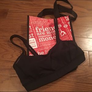 Worn once. Lululemon black bra. Size 6.