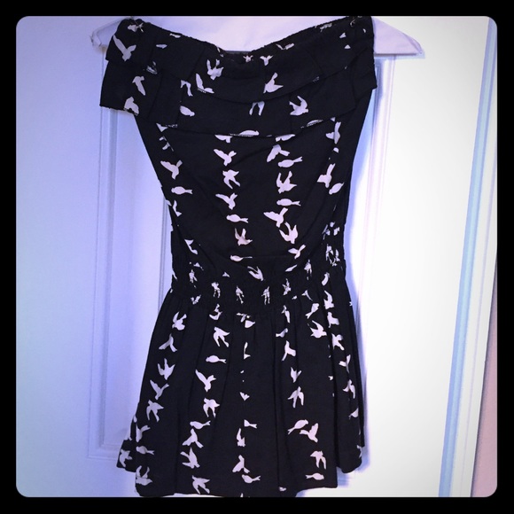 Strapless romper with ruffled front