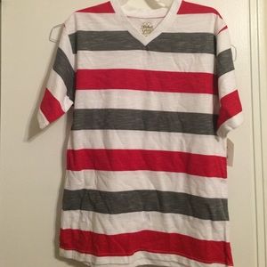 🛍FGw25$🛍V-neck striped boy’s tee (10-12)🌟NWT🌟