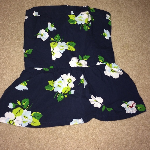 Strapless floral top