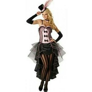Halloween Costume Burlesque Babe Pink & Black