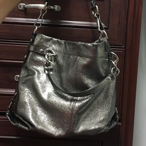 Silver Coach Bag