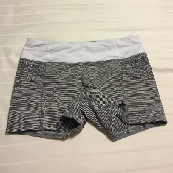 Gray and white Lululemon shorts