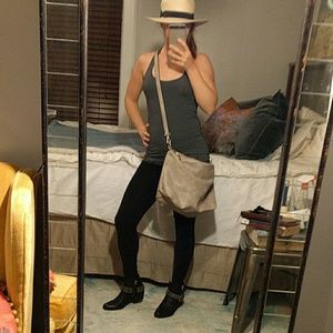 Faux Leather Soft Gray Handbag