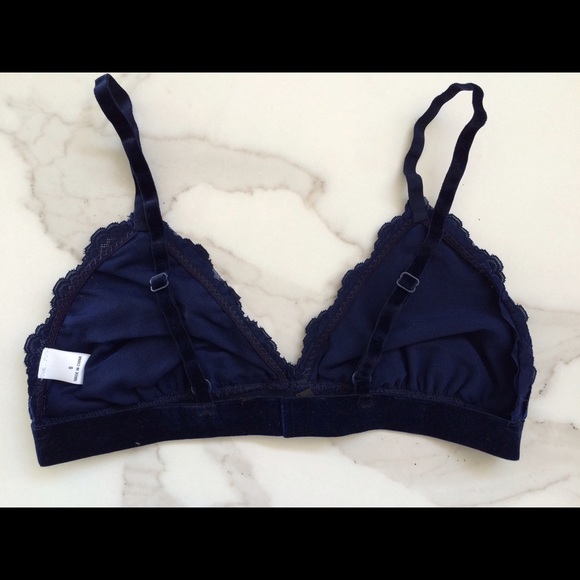 Midnight Blue Velveteen Bralette - Picture 3 of 5