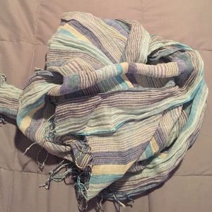 Coldwater Linen Stripe Scarf NWOT