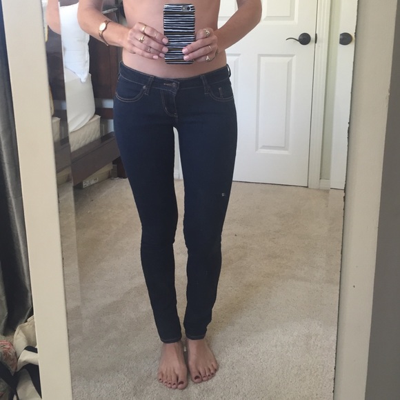 Dark wash skinny jeans