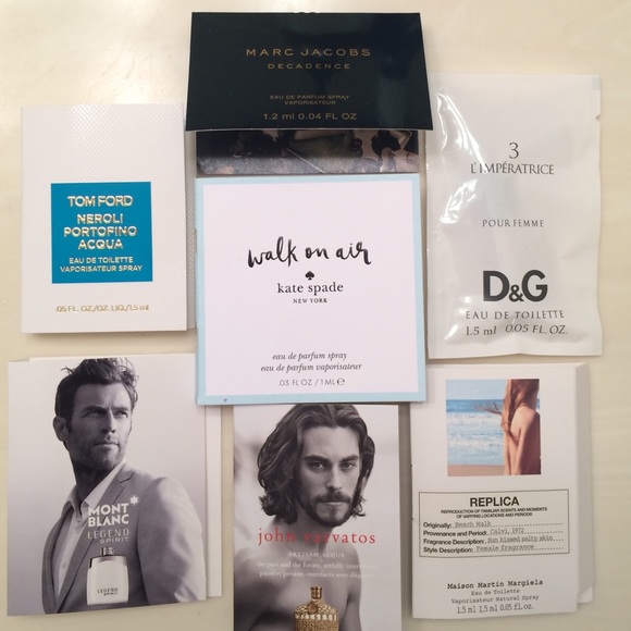 Perfume sample set Tom Ford Marc Jacobs Kate Spade