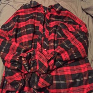 Form Fitting Red and Black Flannel