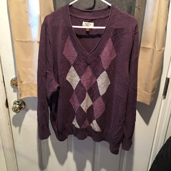 Purple argyle pattern sweater