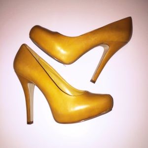 Mustard high heels
