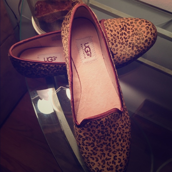 Like-New UGG Leopard Calf Hair Flats
