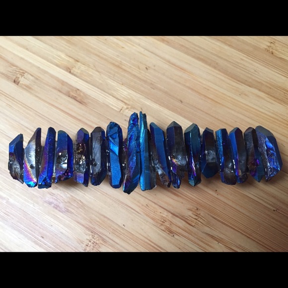 Large Dark Blue Titanium Quartz Crystal Barrette🌀 - Picture 3 of 4