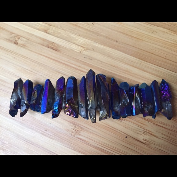 Large Dark Blue Titanium Quartz Crystal Barrette🌀 - Picture 4 of 4