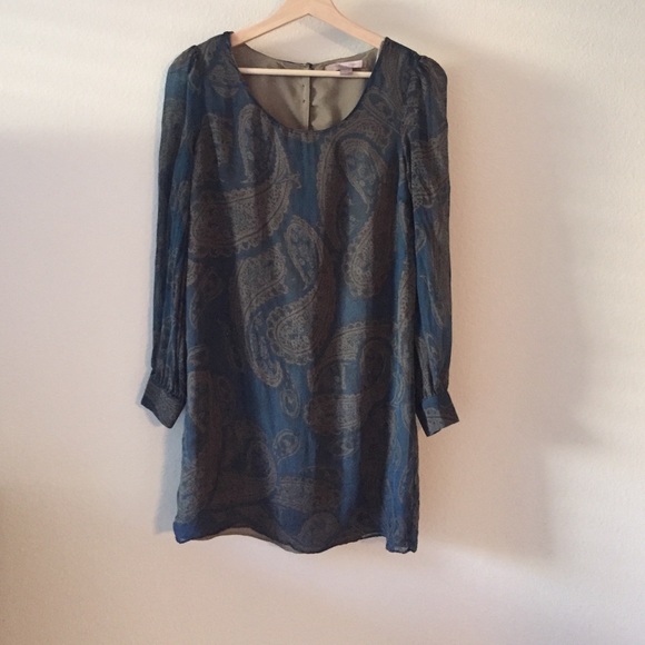 Paisley long sleeve mini dress