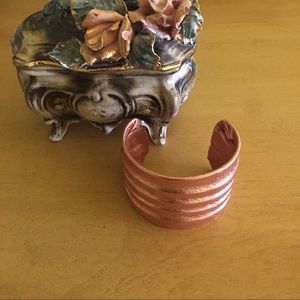 Rose Gold Leather Cuff Bracelet