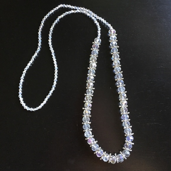 Clear iridescent bead necklace